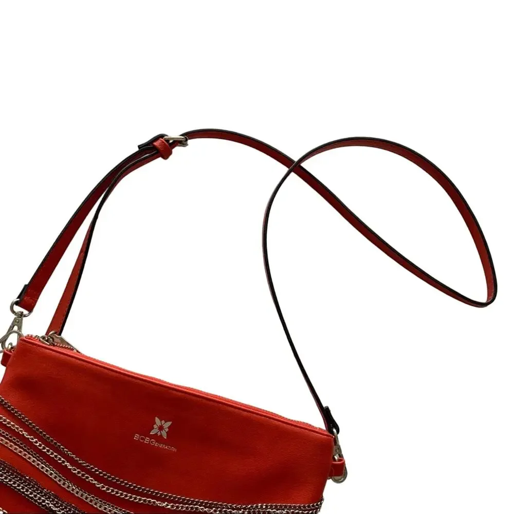 BCBGeneration | Milena Red Crossbody Silver Chain